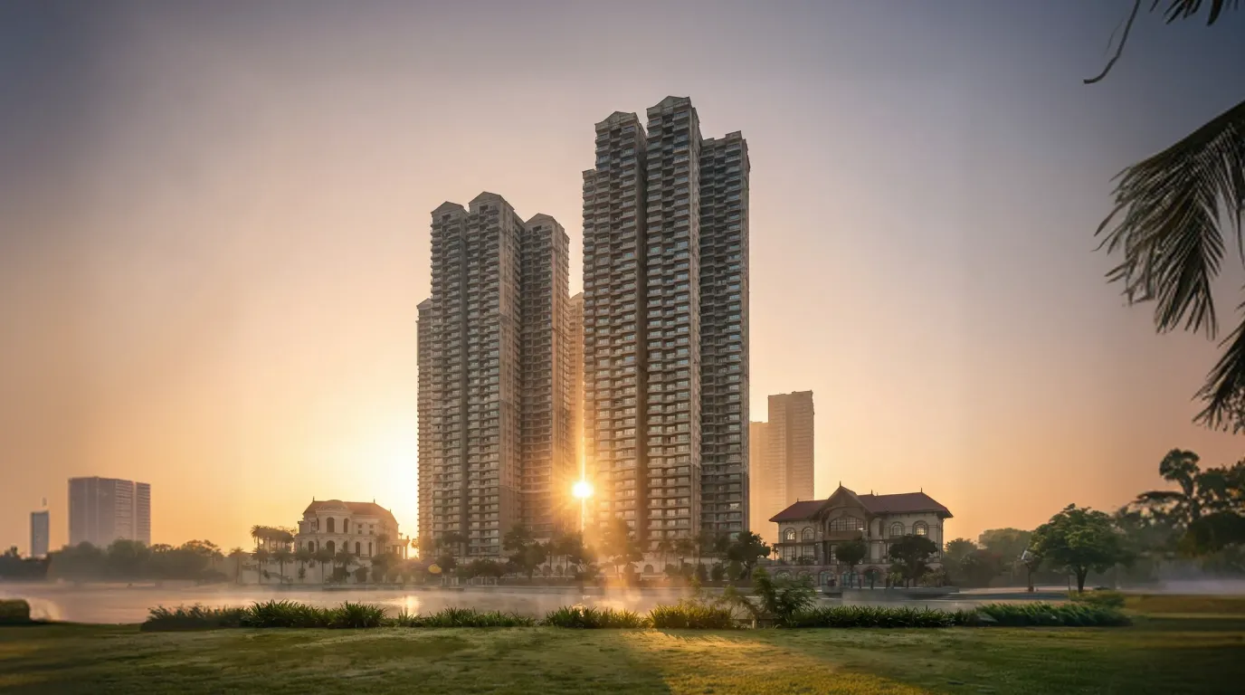 Prestige Spring Heights — Golden Sunrise over Hyderabad Towers